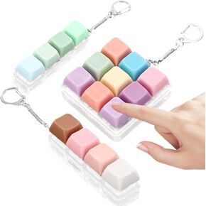 3 Pieces Keyboard Fidget Toy, Decompression Toys Keyboard Clicker Toy with Keychain for Adults to Relieve Stress and Pass Time (Style A) in Kuwait