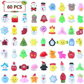 60 قطعة من ألعاب موتشي الإسفنجية لعيد الميلاد، هدايا إسفنجية لحفلات عيد الميلاد، ألعاب تململ حشوات تخزين للأطفال في حقيبة هدايا الكريسماس in Kuwait