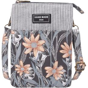 WITERY Leaf Pattern Canvas Cell Phone Purse Wallet Lightweight Small Crossbody Purse Bags for Women Girls in Kuwait