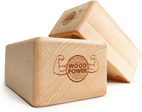 مكعبات توازن WOODPOWER® (أصلية ومحيطية) مكعبات للوقوف على اليدين ومكعبات يوجا في قطعة واحدة - تدعم معصميك أثناء تدريب وزن الجسم والجمباز والألعاب البهلوانية واليوجا والمزيد (عبوة من قطعتين) in Kuwait