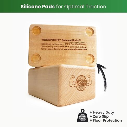 مكعبات توازن WOODPOWER® (أصلية ومحيطية) مكعبات للوقوف على اليدين ومكعبات يوجا في قطعة واحدة - تدعم معصميك أثناء تدريب وزن الجسم والجمباز والألعاب البهلوانية واليوجا والمزيد (عبوة من قطعتين) in Kuwait