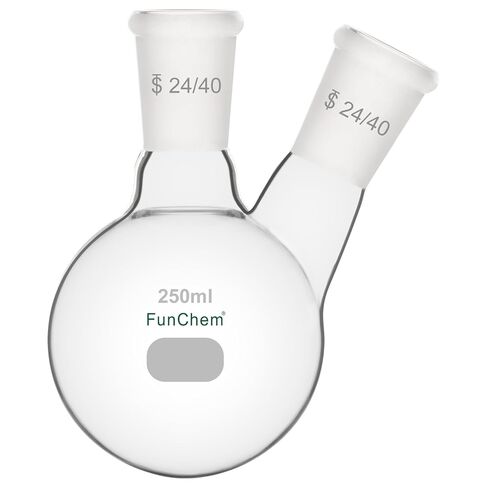 دورق زجاجي مستدير من FunChem 24/40، دورق مستدير من الأسفل لاستقبال الغليان RBF، مع وصلة خارجية مدببة قياسية 24/40، 250 مل in Saudi Arabia