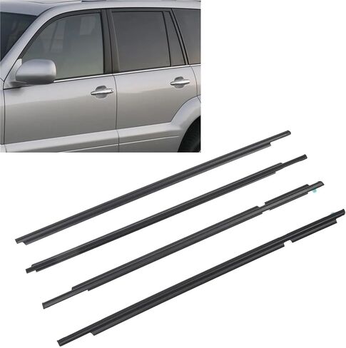 4Pcs Car Window Weatherstrip Seal Belt 75711‑60061 Replacement for2003 to 2009 in Saudi Arabia
