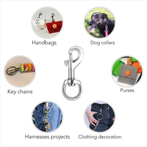 Lucky Goddness 20pcs Swivel Snap Hooks for Dog Leash Collar Linking, Metal Heavy Duty Eye Lobster Claw Clasp Multipurpose- Perfect for Pet Buckle Key Chain Purse Bag Making Handmade Crafts DIY Project in Saudi Arabia