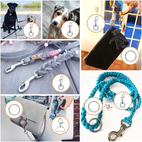 Lucky Goddness 20pcs Swivel Snap Hooks for Dog Leash Collar Linking, Metal Heavy Duty Eye Lobster Claw Clasp Multipurpose- Perfect for Pet Buckle Key Chain Purse Bag Making Handmade Crafts DIY Project in Saudi Arabia