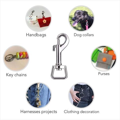 Lucky Goddness 20pcs Swivel Snap Hooks for Dog Leash Collar Linking, Metal Heavy Duty Eye Lobster Claw Clasp Multipurpose- Perfect for Pet Buckle Key Chain Purse Bag Making Handmade Crafts DIY Project in Saudi Arabia