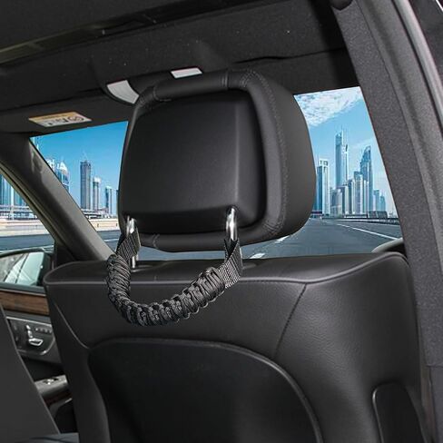 1 Pack 2 Pcs Headrest Grab Handles, Car Rear Seat Safety Grab Handle, Black Car Front Rear Seat Back Roll Bar Grip Handles Universal for Car SUV Truck Pickup Interior Accessories in Saudi Arabia