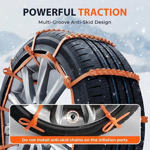 Snow Chains Compatible with Honda CR-V, Heavy Duty Anti-Skid Snow Tire Chains Plastic Zip Tie Tire Traction Chain for Winter Driving,50pcs in Saudi Arabia