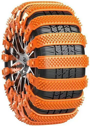 Snow Chains Compatible with Suzuki GSX R 600, 20 pieces Heavy Duty Anti-Skid Snow Tire Chains Plastic Zip Tie Tire Traction Chain for Winter Driving,Orange-20pcs in Saudi Arabia