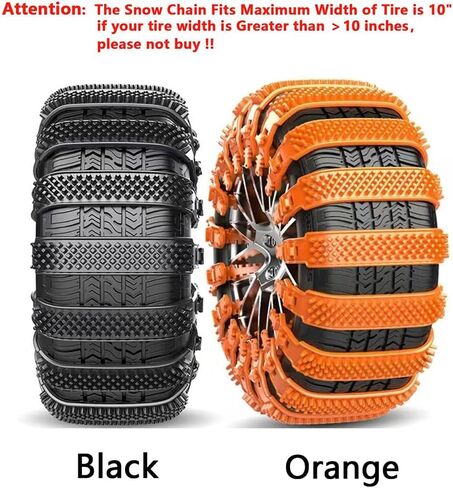 Snow Chains Compatible with Honda Pilot, 20 pieces Heavy Duty Anti-Skid Snow Tire Chains Plastic Zip Tie Tire Traction Chain for Winter Driving,Orange-20pcs in Saudi Arabia