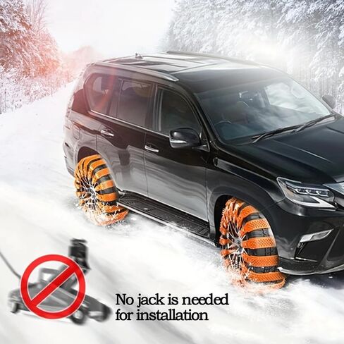 Snow Chains Compatible with Honda Pilot, 20 pieces Heavy Duty Anti-Skid Snow Tire Chains Plastic Zip Tie Tire Traction Chain for Winter Driving,Orange-20pcs in Saudi Arabia