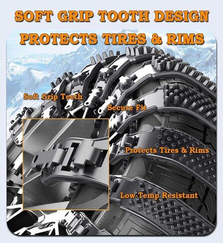 Snow Chains Compatible with Suzuki GSX R 600, 20 pieces Heavy Duty Anti-Skid Snow Tire Chains Plastic Zip Tie Tire Traction Chain for Winter Driving,Orange-20pcs in Saudi Arabia