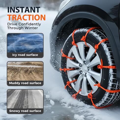 Snow Chains Compatible with Suzuki GSX R 600, Heavy Duty Anti-Skid Snow Tire Chains Plastic Zip Tie Tire Traction Chain for Winter Driving,50pcs in Saudi Arabia