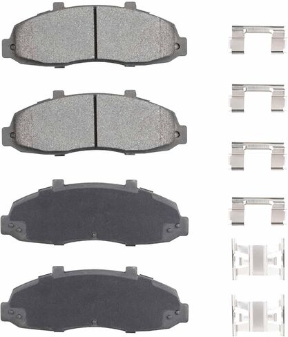 مجموعة وسادات فرامل قرصية أمامية شبه معدنية لسيارة Ford F150 1997-2003 4.2L 4.6L 5.4L, 2004 5.4L FX4, F150 Heritage 2004, Blackwood 2002, 4PCS (مع الأجهزة) in Kuwait