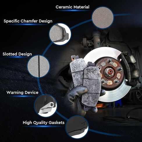 مجموعة وسادات فرامل قرصية أمامية شبه معدنية لسيارة Ford F150 1997-2003 4.2L 4.6L 5.4L, 2004 5.4L FX4, F150 Heritage 2004, Blackwood 2002, 4PCS (مع الأجهزة) in Kuwait