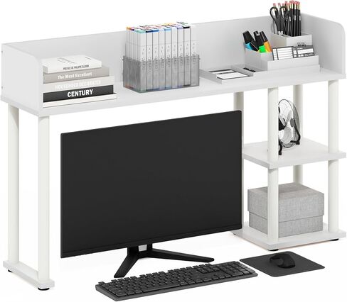 Furinno Classic Desk Shelf, 5-Shelf Desktop Hutch, Book Shelf, 3-Tier Desk Organzier, for Office Supplies, Office Desk Accessories, for Home Office, College, Dorm, White in Saudi Arabia