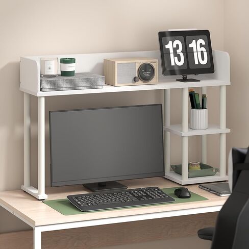 Furinno Classic Desk Shelf, 5-Shelf Desktop Hutch, Book Shelf, 3-Tier Desk Organzier, for Office Supplies, Office Desk Accessories, for Home Office, College, Dorm, White in Saudi Arabia