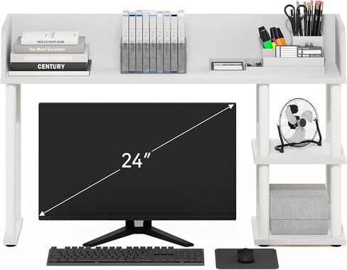 Furinno Classic Desk Shelf, 5-Shelf Desktop Hutch, Book Shelf, 3-Tier Desk Organzier, for Office Supplies, Office Desk Accessories, for Home Office, College, Dorm, White in Saudi Arabia