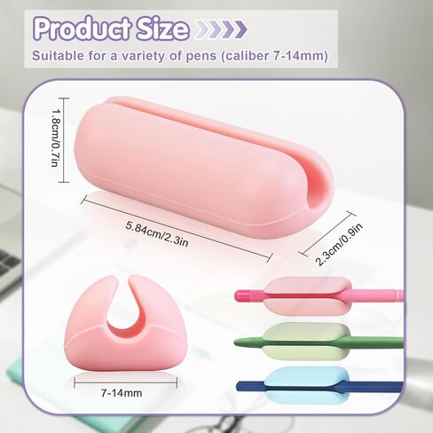 3-Pack Weighted Pencil Grips – Silicone Pencil Grips for Adults, Seniors & Special Needs – Improves Writing Stability for Hand Tremors, Autism, ADHD (Pink/Green/Blue) in Saudi Arabia