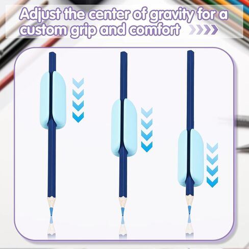 3-Pack Weighted Pencil Grips – Silicone Pencil Grips for Adults, Seniors & Special Needs – Improves Writing Stability for Hand Tremors, Autism, ADHD (Pink/Green/Blue) in Saudi Arabia