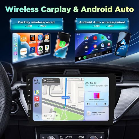 ستيريو سيارة بشاشة تعمل باللمس مقاس 9 بوصات متوافق مع Apple Carplay وAndroid Auto وراديو السيارة بلوتوث مع كاميرا احتياطية in Kuwait