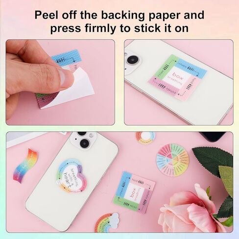 18pcs Anxiety Sensory Stickers, 9 Styles Colorful Rainbow Sensory Sticker Textured Calm Strips Tactile Rough Desk Fidget Anti Stress Adhesives for Adults Teens Classroom Office in Saudi Arabia
