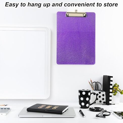 Purple Clear Glitter Clipboard Glitter Plastic Clipboards with Clip Cute Single Clipboard Work Clipboards for Office Supplies, Women 12.6 X 8.86 Inch in Saudi Arabia