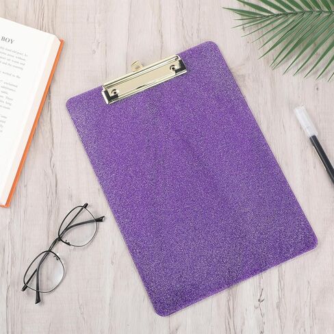 Purple Clear Glitter Clipboard Glitter Plastic Clipboards with Clip Cute Single Clipboard Work Clipboards for Office Supplies, Women 12.6 X 8.86 Inch in Saudi Arabia