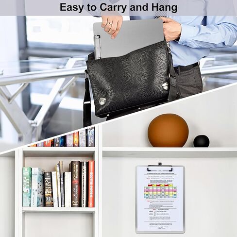ZCZN Metal Clipboard, 12 x 9 Inches Heavy Duty Aluminum Clipboards, A4 Letter Sizer Document Holder with Low Profile Clip, Suitable for School, Office, Jobsite or Medical Staff, Silver in Saudi Arabia