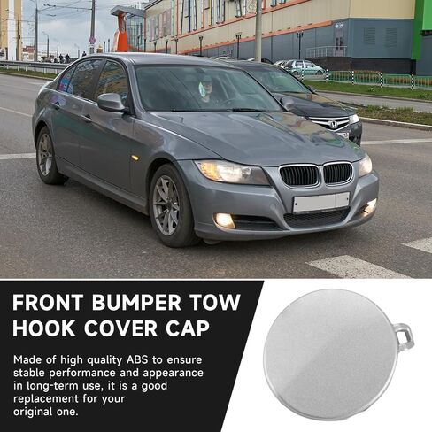 Front Bumper Tow Hook Cover Cap for BMW 328i / 328i xDrive 2009-2012 for BMW 335i / 335i xDrive 2009-2011 | Replaces 51117207299 | Tow Hook Eye Hole Cover Cap - Silver in Saudi Arabia
