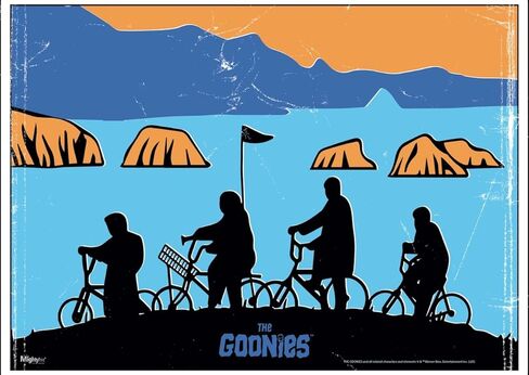 MIGHTYPRINT Goonies - خريطة الكنز - لوحة فنية جدارية فريدة مقاس 17 بوصة × 24 بوصة - غير مصنوعة من الورق - فيلم قابل للتجميع in Kuwait