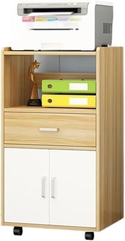 Multifunctional Office File Cabinet, Compact Under Desk Storage Solution, Mobile Organizer for Home Office Supplies & Documents (Natural) in Saudi Arabia