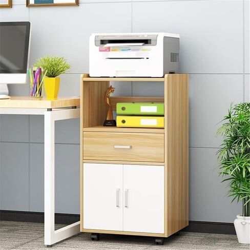 Multifunctional Office File Cabinet, Compact Under Desk Storage Solution, Mobile Organizer for Home Office Supplies & Documents (Natural) in Saudi Arabia