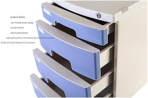 File cabinets Flat Desktop Cabinet 3 Drawers H325xW394xL295mm Plastic Safety Cabinet File Storage Cabinet Storage Box with Lock Home Office Furniture (C) in Saudi Arabia