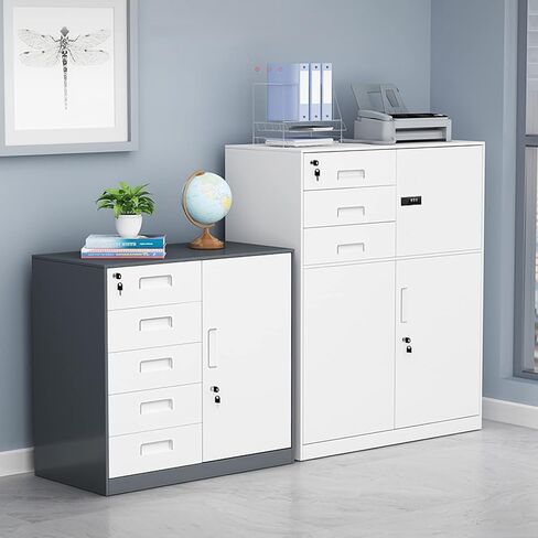 File Cabinet File Cabinet Metal Data Office Filing Cabinet with Lock Drawer Low Cabinet Mobile Storage Tool Cabinet Office Cabinet (Gold) in Saudi Arabia