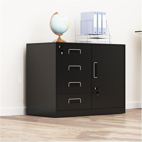File Cabinet File Cabinet Metal Data Office Filing Cabinet with Lock Drawer Low Cabinet Mobile Storage Tool Cabinet Office Cabinet (Gold) in Saudi Arabia