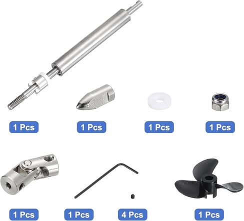 MECCANIXITY عمود محرك W المروحة والمفاصل العالمية لمجموعة تجميع مقرنة قارب RC، عمود L100mm، كم L25mm، D36mm ثلاثة مراوح، مناسب لعمود المحرك 3.17 مم in Saudi Arabia