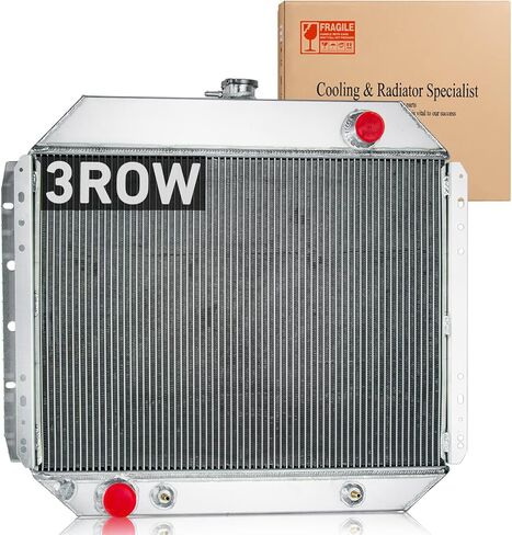 مشعاع ألومنيوم CU433 لـ 1966-1979 Ford F100 F150 F250 F350 Bronco Truck Pickup 4.7L 5.0L 5.8L 7.5L I6 V8، مشعاع F100، مشعاع F150، مشعاع تبريد أساسي مكون من 3 صفوف in Saudi Arabia