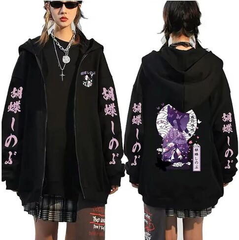 Ubeisy Symish Animes Hoodie Sweatshirts Casual Streetwear Pullover Harajuku Tracksuit Zip up Jacket Sweatshirt Tops in Saudi Arabia