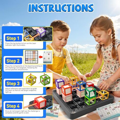 Laser Maze Reasoning Game STEM Toys for 8-13 Year Old Kids Reasoning Laser Game with 60 Challenge Levels Puzzle Games Learning Education Toys Board Thinking Logic Games Ideal Christmas Easter Gift in Saudi Arabia