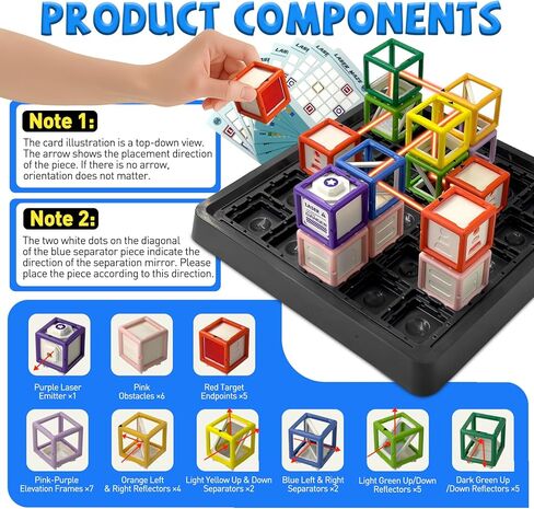 Laser Maze Reasoning Game STEM Toys for 8-13 Year Old Kids Reasoning Laser Game with 60 Challenge Levels Puzzle Games Learning Education Toys Board Thinking Logic Games Ideal Christmas Easter Gift in Saudi Arabia
