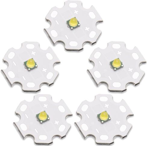 5 قطع من رقاقة LED عالية الطاقة 3535 SMD 3 وات تنبعث منها الأشعة تحت الحمراء مع لوحة ألومنيوم 20 مم قاعدة PCB نجمة بالوعة الحرارة لجهاز إرسال الأشعة تحت الحمراء (120 درجة، IR 1050-1055 نانومتر، تيار مستمر 1.4-1.6 فولت، 700 مللي أمبير، شريحة 42 مل) in Saudi Arabia