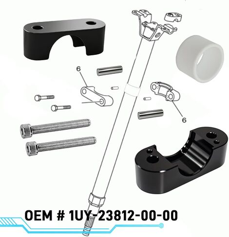مجموعة جلبة وطوق جذع التوجيه لياماها ATV Blaster 200 1998-2006 Grizzly 660/700 Raptor 660R/700 Big Bear 250 340 Banshee Wolverine Terrapro YFM in Saudi Arabia