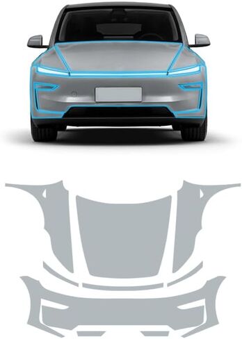 for 2025-2026 Tesla ModelYJuniper Body 8.5MIL TPU PPF Transparent Front Bumper Cover Fender Head Part HD Scratch External Accessories (Transparent) pre-Cut Paint Protective Film in Saudi Arabia