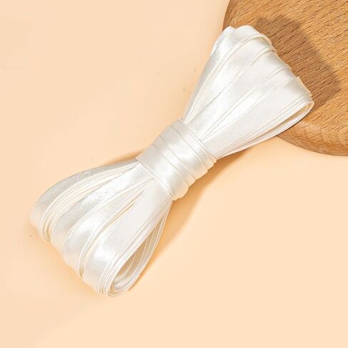 198 Inches Corset Ribbon Laces Elegant White Straps for Dress Adjustable Fit Satin Corset Ribbon Back Lace up Corsets Replacement Zipper or Buttons Belt Accessories (5m White) in Saudi Arabia