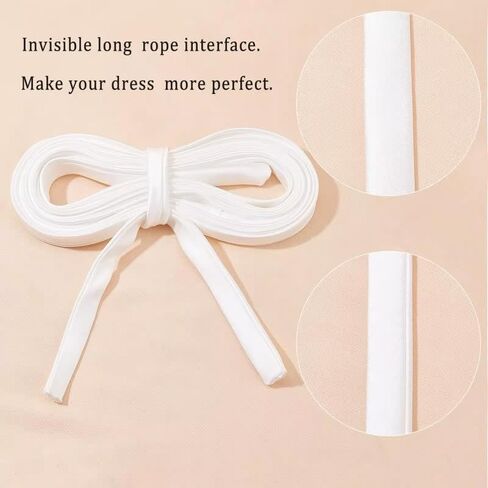 198 Inches Corset Ribbon Laces Elegant White Straps for Dress Adjustable Fit Satin Corset Ribbon Back Lace up Corsets Replacement Zipper or Buttons Belt Accessories (5m White) in Saudi Arabia
