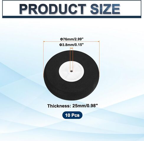 MECCANIXITY RC Airplane Wheels 3" OD RC Aircraft EVA Sponge Wheels Tire Tail Wheel Replacement for DIY RC Model Plane Aircrafts Helicopter, Pack of 8 in Saudi Arabia