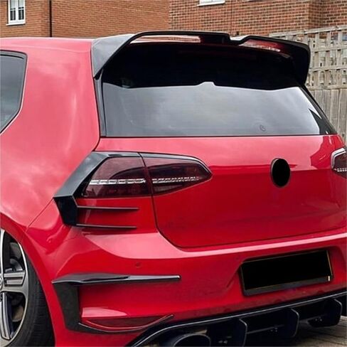 لـ-Volkswagen 2013-2020 Golf 7 .5 MK7 GTI GTD R ABS أسود لامع سقف السيارة سبويلر خلفي طقم هيكل الصندوق (جناح خلفي صغير 2) in Saudi Arabia