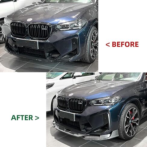 طقم هيكل مقسم الشفاه الأمامي لسيارة BMW F97 X3M F98 X4M 2022-2024 مظهر من ألياف الكربون in Kuwait