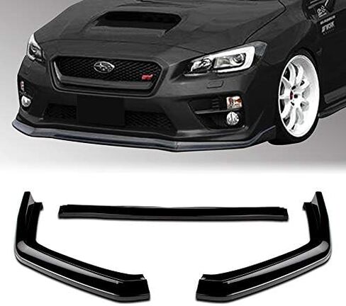 طقم الشفاه المصد الأمامي 3 قطع مناسب للتوافق مع 2015-2021 Subaru WRX STi، سبويلر حماية الحواف الفاصل على طراز CS، طقم جسم موزع هواء سد الذقن (مظهر ألياف الكربون) in Saudi Arabia